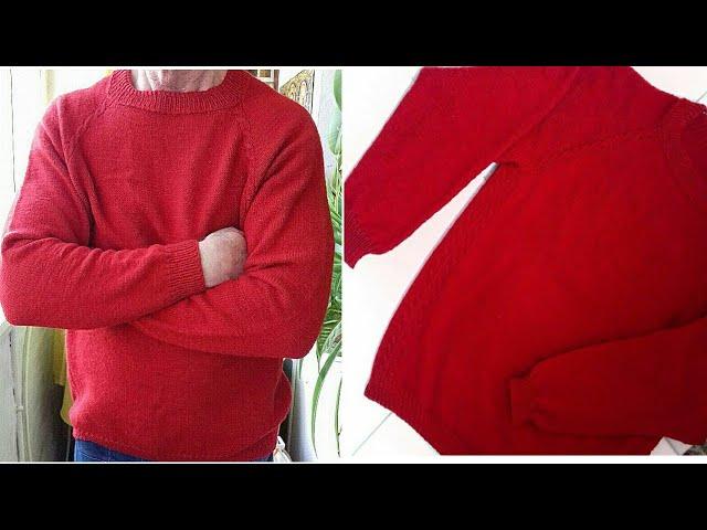 МУЖСКОЙ ДЖЕМПЕР "РУБИН" СПИЦАМИ  // Men's jumper with knitting needles.