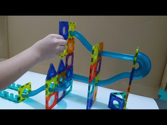 Marble Run Race Build Magic Magnet blocks #9