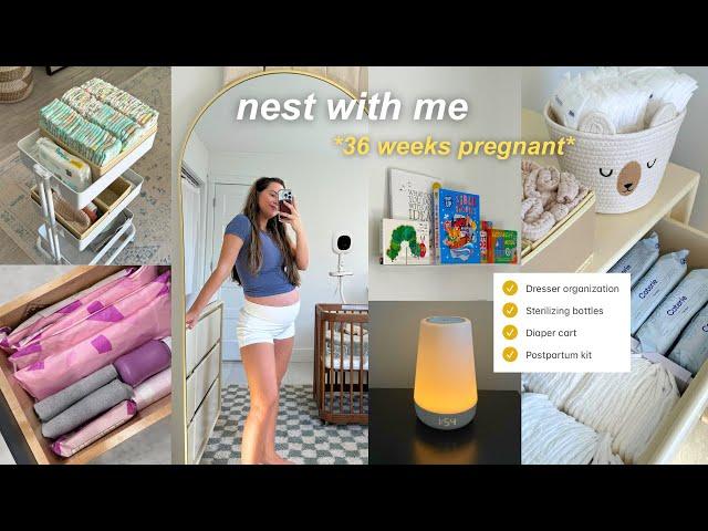 NEST WITH ME FOR BABY  nursery dresser organization, sterilizing bottles, bedside diaper cart!