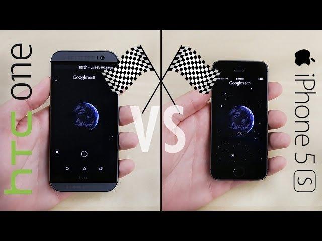 HTC One (M8) vs. iPhone 5S Speed Test