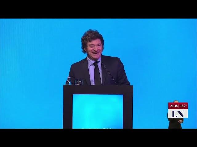 Cena de la fundación Libertad: habla Javier Milei