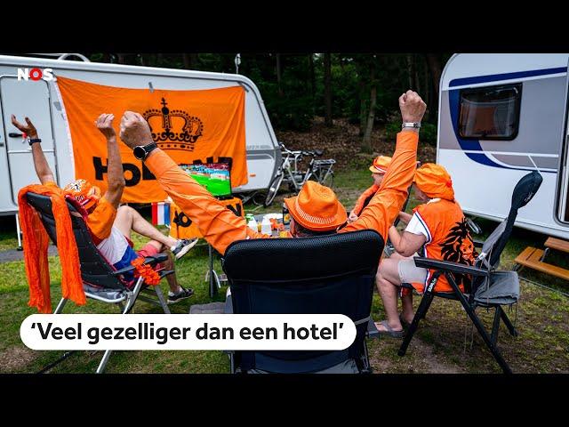 Oranjefans strijken neer op Berlijnse campings