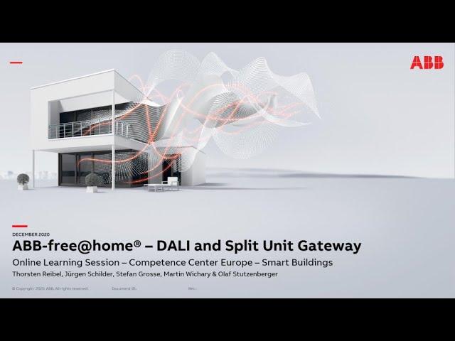 Online Learning Session about ABB-free@home® – DALI and Split Unit Gateway