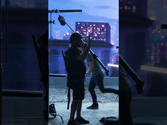 Behind the scenes of the roof top jumping scene for The Spider #chandlerriggs #thespider