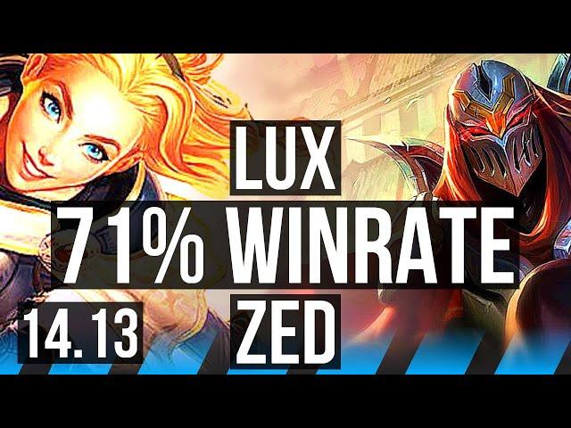 LUX vs ZED (MID) | 71% winrate, 9/4/14 | BR Master | 14.13