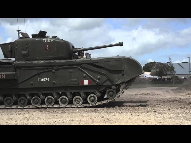 Churchill Tank driving at Tankfest