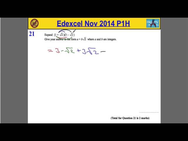 Edexcel Maths P1 Nov 2014 Higher Q21