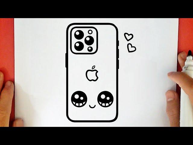 COMMENT DESSINER UN IPHONE 15 PRO MAX KAWAII