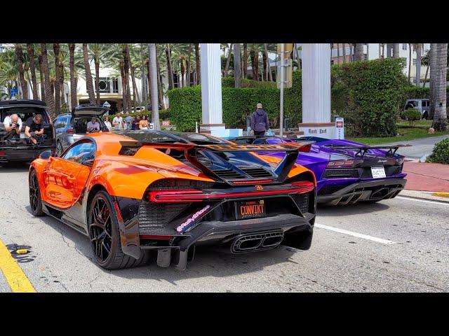 SUPERCARS ACCELERATING  - Lamborghini, Bugatti, Ferrari - RALLY 2 RACE MIAMI 2025