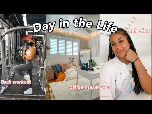 VLOG | hair chat, home office makeover, upper body workout