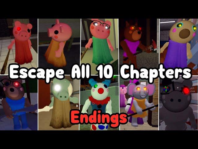 Escaping All Chapters In Roblox Piggy Solo! (All Endings)