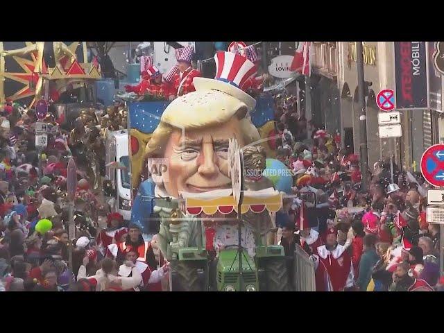 Cologne's colourful Rose Monday Carnival parade pokes fun at leaders including Trump, Putin