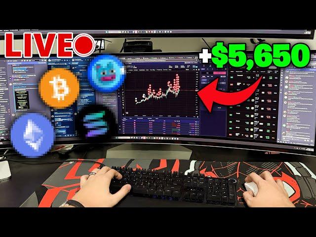 I Made $5,650 in 51 Minutes LIVE Trading Memecoins