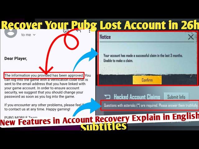 How to Recover Pubg Lost/Scammed Account in 26h  | New Hacked Account Claims Form Fully Explained