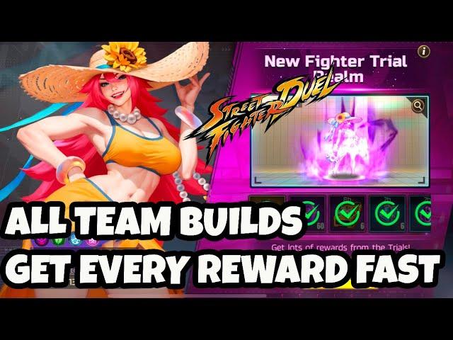 CLEAR SUMMER POISON TRIAL REALM Team builds to get all rewards Street Fighter Duel