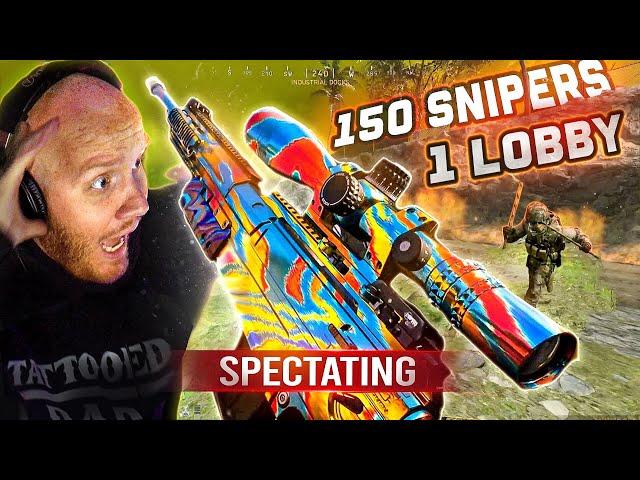 150 SNIPERS IN 1 LOBBY (SPECTATING SOLOS)