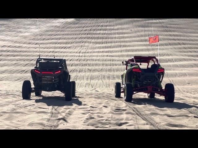 RZR Pro R 4 vs RZR Turbo S 4 Drag Race - Oldsmobile Hill, Glamis