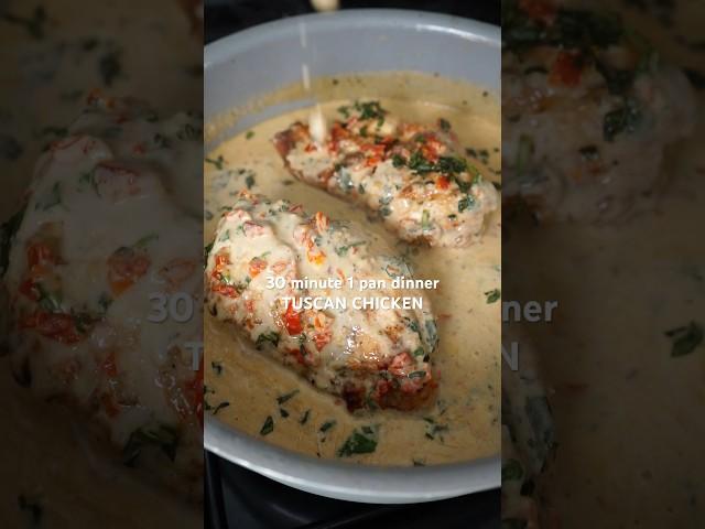 30 minute 1 pan dinner Tuscan Chicken  #foodie #recipes #quickrecipe #dinner #chickenrecipe