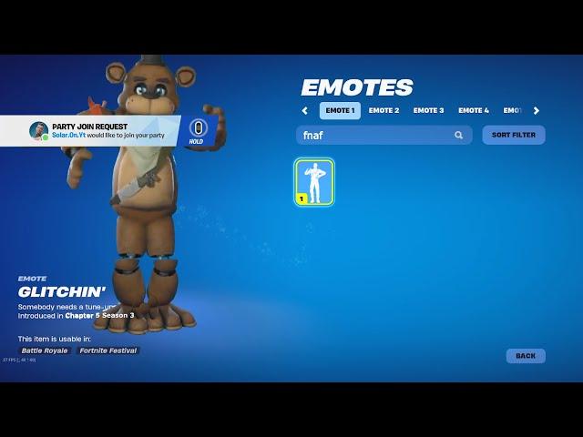 fortnite added the FNAF emote early