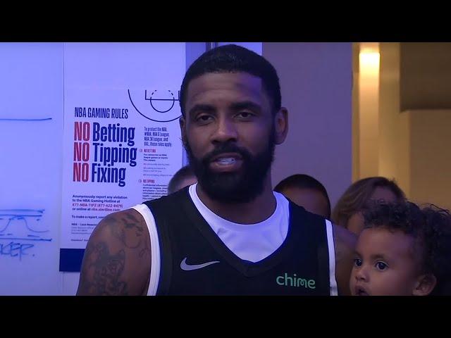 Kyrie Irving gives a speech to the Mavericks after advancing to the Western Conference Finals | SC