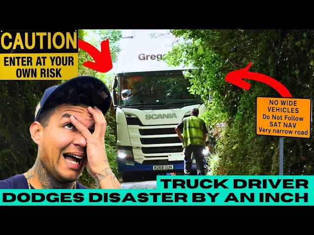 WHOA! HGV Truck Driver Dodges DISASTER By Just One Inch! - Trucking UK