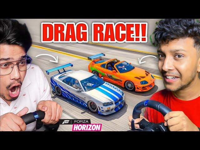 I CHALLENGE @NotGamerFleet FOR A SUPER CARS DRAG RACE!  FORZA HORIZON 5 - LOGITECH G29