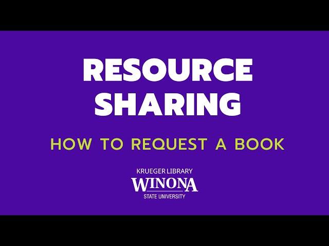 Resource Sharing: Request a Book