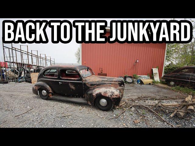 The 1939 Forgotten Hot Rod Goes Back To The Junkyard Where It Sat For 60 Years!!!