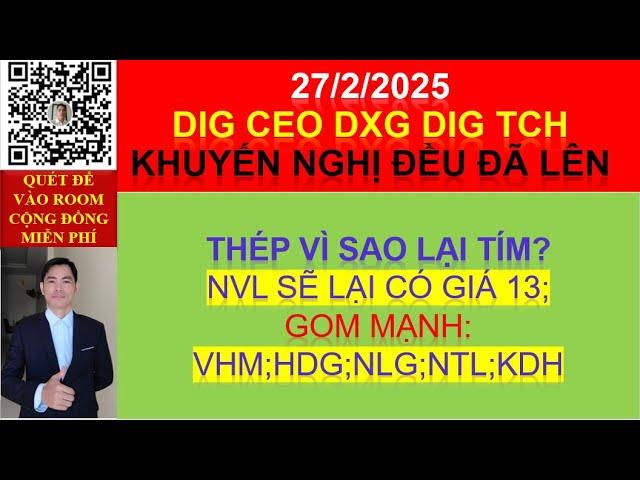 Cổ phiếu NVL về 13; DIG CEO DXG TCH CEO PDR KN trước đó đều đã lên- Cổ phiếu VHM NLG KDH HDG