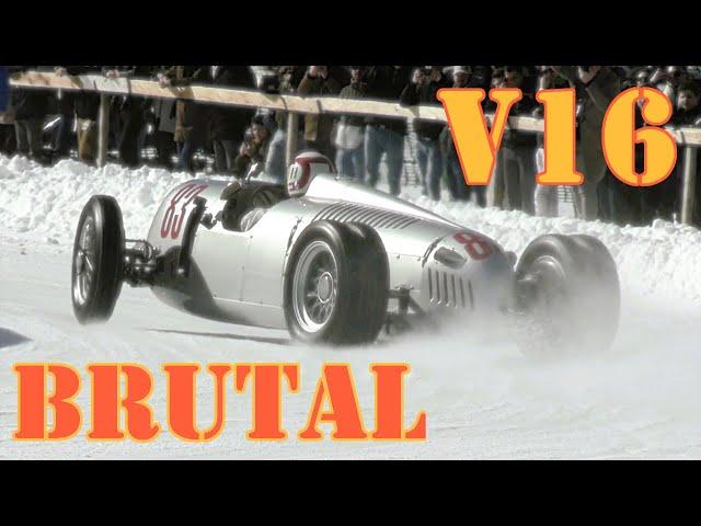 1936 Auto Union Type C - V16 Sound @ The I.C.E. St Moritz