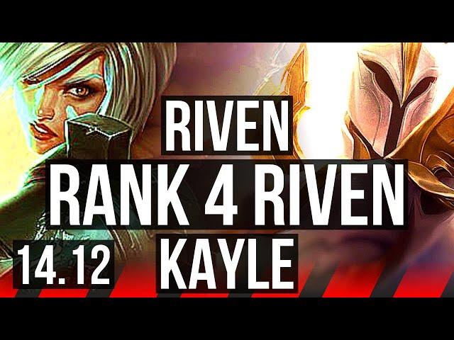 RIVEN vs KAYLE (TOP) | Rank 4 Riven, 8/0/1, 70% winrate, Legendary | TR Challenger | 14.12