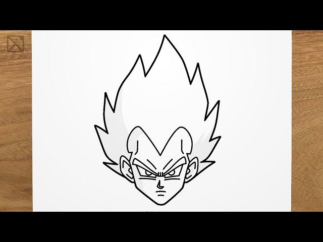 How to draw VEGETA (Dragon Ball) step by step, EASY