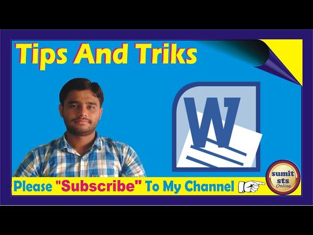 Ws Word के  Magical Tips & Tricks.