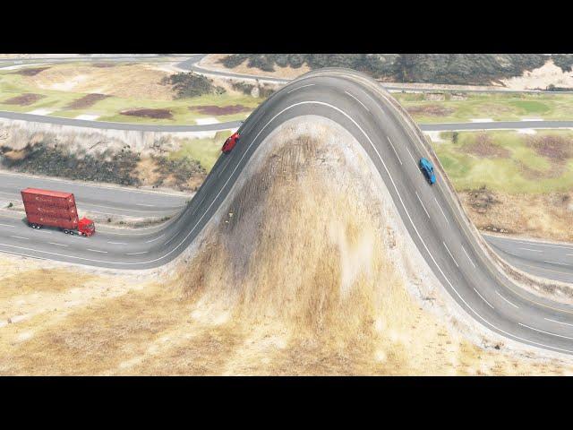 Cars vs Giant Bulge – BeamNG.Drive