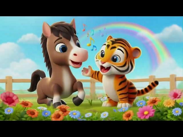 “Baby Horse and Baby Tiger’s Friendship Song | Fun and Heartwarming Adventure for Kids | Gallop