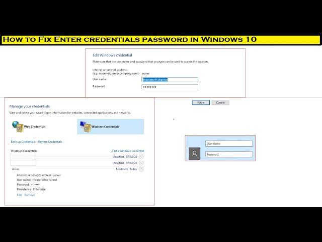 How to Fix Network credentials password in Windows 10