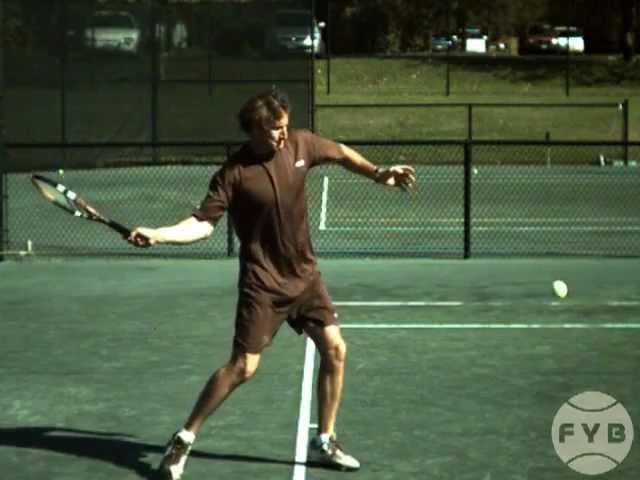 Frank Salazar Tennis Forehand - Side Fuzzy Yellow Balls