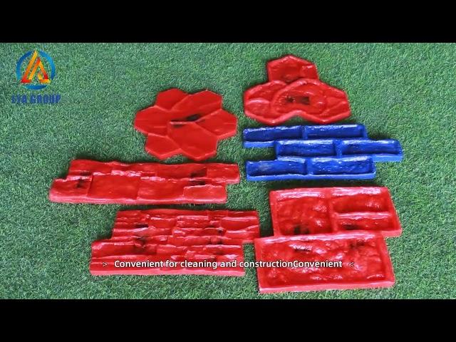 LYA rubber silicone roller concrete floor texture stamp mats moulds