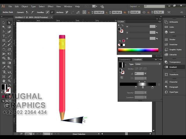 Pencil Making Practice in Illustrator (Result Only)