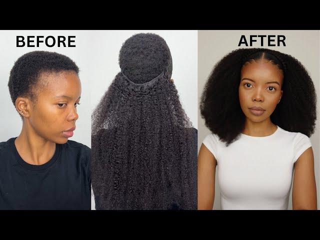 HOW TO STYLE SHORT NATURAL HAIR USING CLIP INS