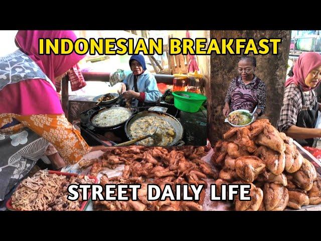 POPULAR INDONESIAN BREAKFAST FOOD FRIED CHICKEN MARKET STREET