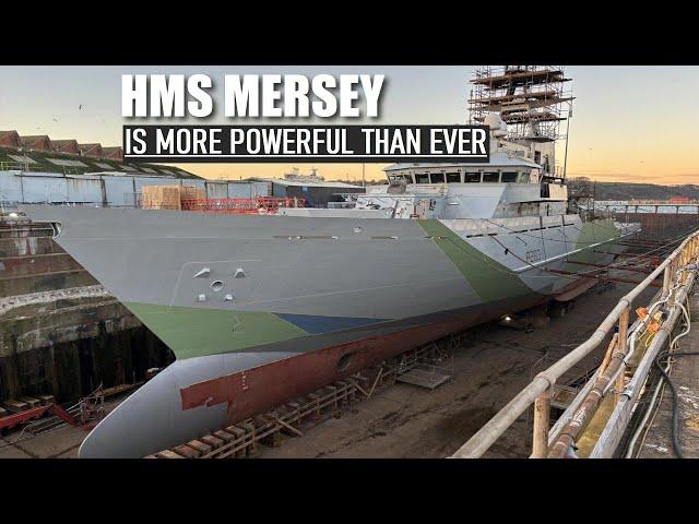 Finally !! UK OPV HMS Mersey back at sea after 257 days following major revamp to engines and ship