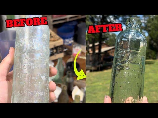 How to Clean Antique Bottles before and After! Tumbling old glass with Digger's Dust!