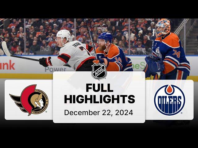 NHL Highlights | Senators vs. Oilers - December 22, 2024