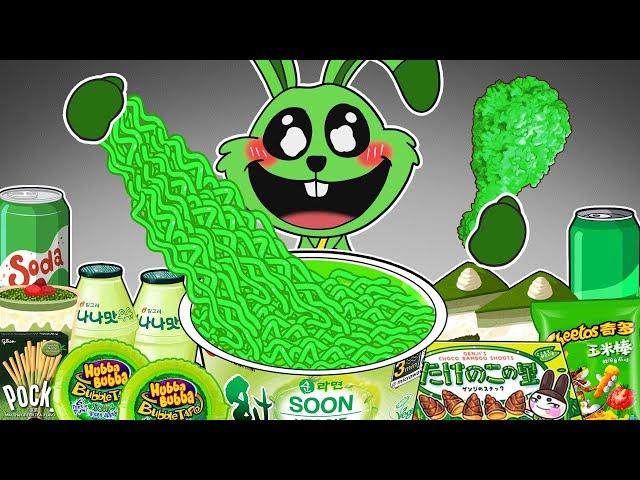 Convenience Store Green Food Mukbang - Hoppy Hopscotch | POPPY PLAYTIME CHAPTER 3 Animation | ASMR