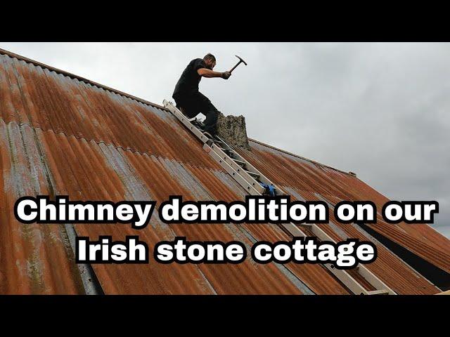 DIY chimney removal! #ruinrenovation