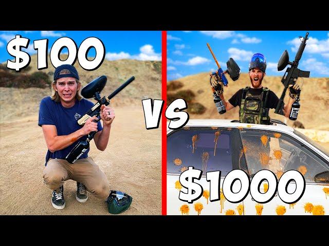 $100 vs $1000 Paintball Battle Royale! *BUDGET CHALLENGE*