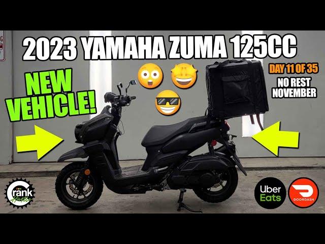 New Scooter ALERT! 2023 Yamaha Zuma 125cc - GAME CHANGER! Food Delivery UberEats DoorDash Challenge