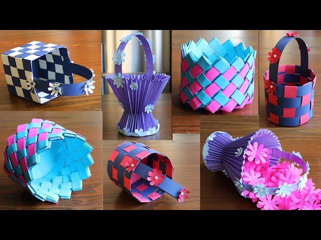 4 Beautiful Paper Basket- DIY Basket - Paper Craft - Home Decor