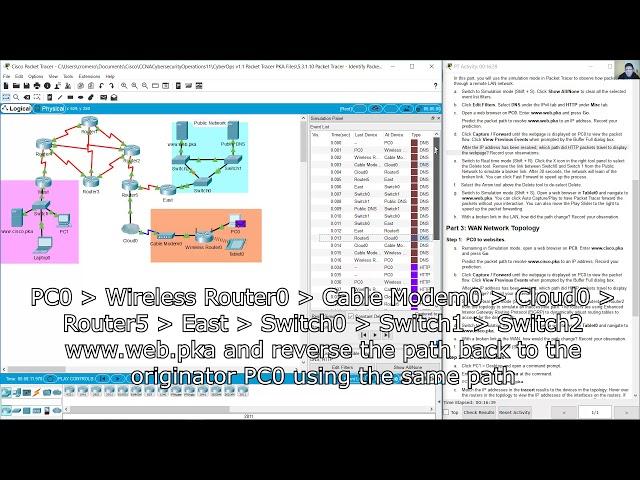 5.3.1.10 Packet Tracer - Identify Packet Flow